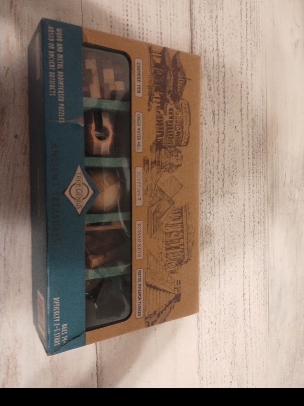 True Genius Ancient Treasures Puzzle Set – Wood & Metal Brainteaser Gift Set